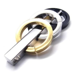 Collier Pendentif À Trois Anneaux En Titane Pur Pour Homme @