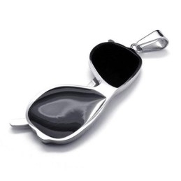 Collier Pendentif En Titane Pur Modèle Lunettes De Soleil Noires