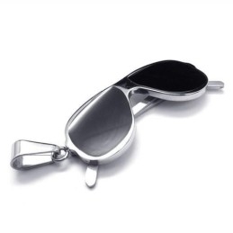 Collier Pendentif En Titane Pur Modèle Lunettes De Soleil Noires