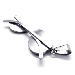 Collier Pendentif En Titane Pur Modèle Lunettes De Soleil Noires