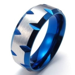 Bague En Titane Finement Travaillée, Aux Belles Couleurs, D'Excellente Qualité