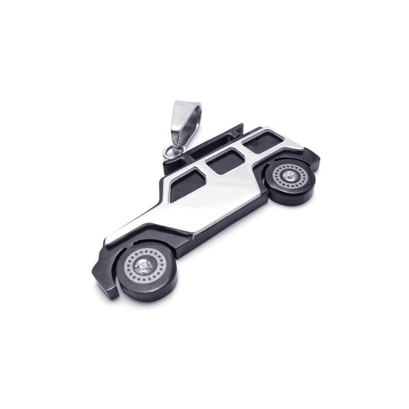 Collier Avec Pendentif Jeep En Titane Pur Et Argent Noir Pour Homme Collier Avec Pendentif Jeep En Titane Pur Et Argent Noir Pour Homme