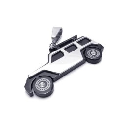 Collier Avec Pendentif Jeep En Titane Pur Et Argent Noir Pour Homme
