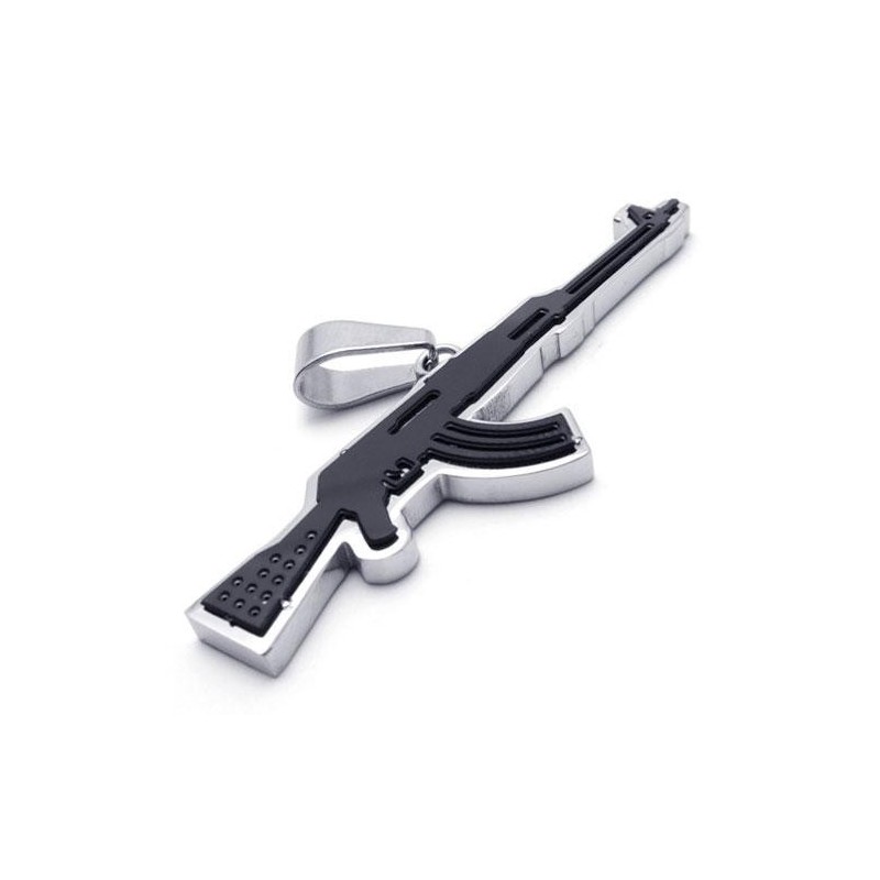 Collier Avec Pendentif Fusil Ak47 En Titane Pur Doré Pour Homme Collier Avec Pendentif Fusil Ak47 En Titane Pur Doré Pour Homme