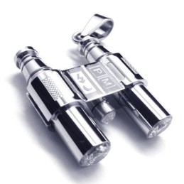 Collier Avec Pendentif Télescope En Argent Et Titane Pur Pour Homme