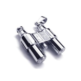 Collier Avec Pendentif Télescope En Argent Et Titane Pur Pour Homme