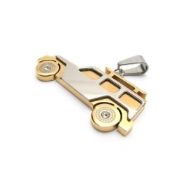 Collier Avec Pendentif Jeep En Titane Pur Doré Pour Homme