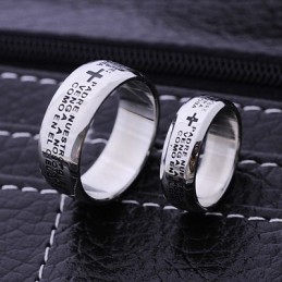 Bague En Titane Pour Homme Et Couple Avec Inscription « Bible »