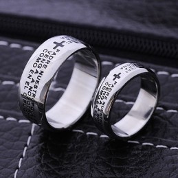 Bague En Titane Pour Homme Et Couple Avec Inscription « Bible »