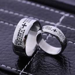 Bague En Titane Pour Homme Et Couple Avec Inscription « Bible »