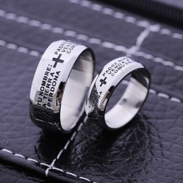 Bague En Titane Pour Homme Et Couple Avec Inscription « Bible »