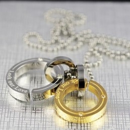 Pendentif En Titane Lock Our Love Sweetheart Lovers Circle
