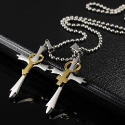 Collier Pendentif Croix En Titane Avec Symboles Masculins Et Féminins Pour Hommes Et Femmes