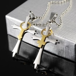 Collier Pendentif Croix En Titane Avec Symboles Masculins Et Féminins Pour Hommes Et Femmes