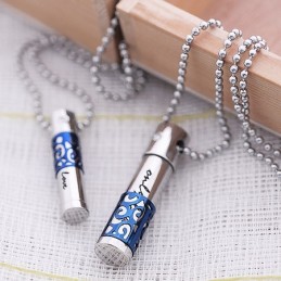 Collier Pendentif En Titane Bleu Tendance Pour Amoureux