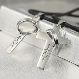 Collier Pendentif Amoureux Avec Symboles Masculins Et Féminins