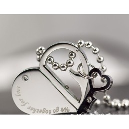 Nous Allons Ensemble Pour L'Amour - Collier Pendentif En Titane Tendance