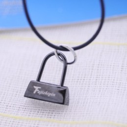 Collier Pendentif En Titane Avec Cadenas Noir Tendance, Verset Biblique Et Croix