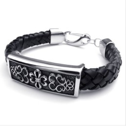 Bracelet En Cuir Titane D'Excellente Qualité, Motifs Tendance, Couleurs Délicates