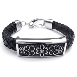 Bracelet En Cuir Titane D'Excellente Qualité, Motifs Tendance, Couleurs Délicates
