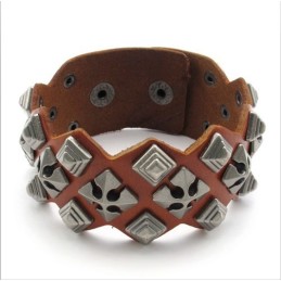 Bracelet En Cuir Titane D'Excellente Qualité, Design Moderne, Couleurs Délicates