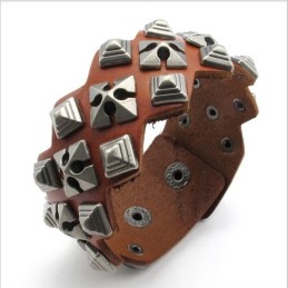Bracelet En Cuir Titane D'Excellente Qualité, Design Moderne, Couleurs Délicates