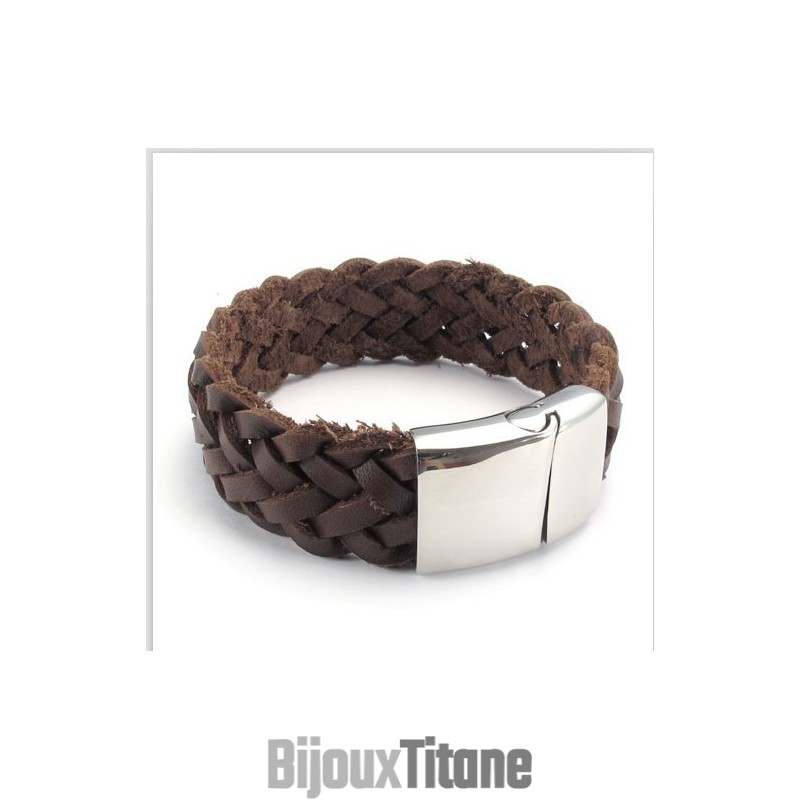 Bracelet En Cuir Titane De Qualité Stable Et Aux Couleurs Délicates Au Design Astucieux Bracelet En Cuir Titane De Qualité Stable Et Aux Couleurs Délicates Au Design Astucieux