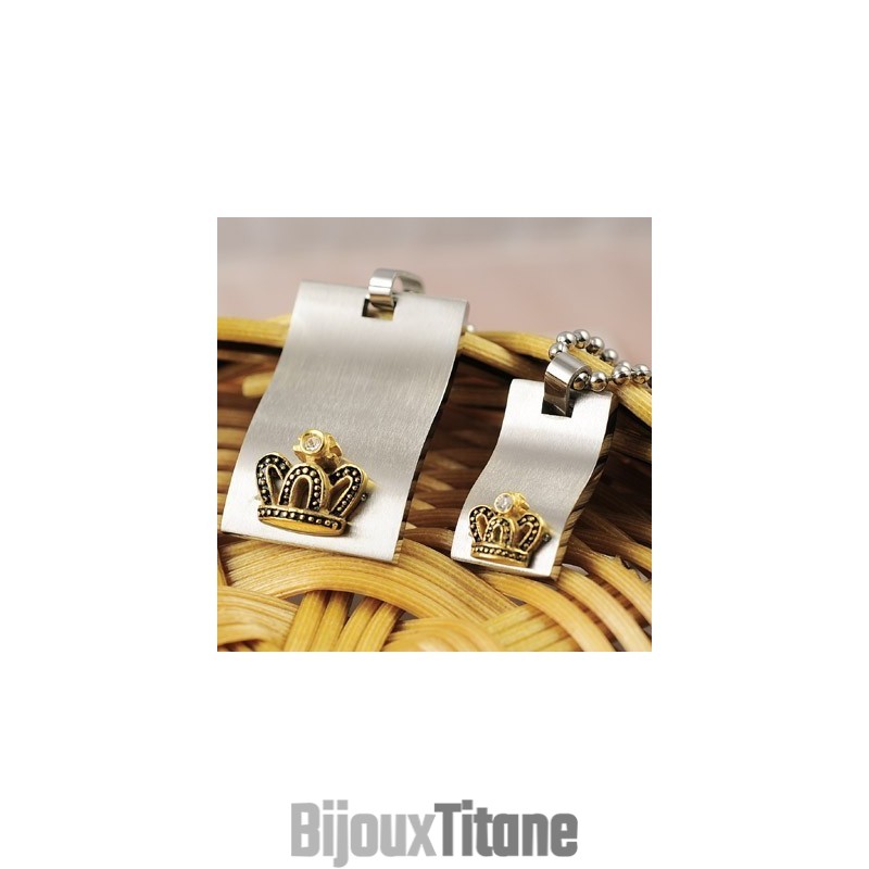 Colliers Et Pendentifs En Titane Avec Couronne En Or Pour Amoureux Colliers Et Pendentifs En Titane Avec Couronne En Or Pour Amoureux