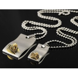 Colliers Et Pendentifs En Titane Avec Couronne En Or Pour Amoureux