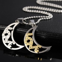 Colliers Et Pendentifs En Titane Love The Moon Sweetheart Lovers