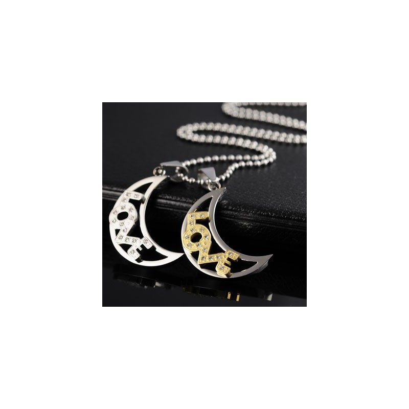 Colliers Et Pendentifs En Titane Love The Moon Sweetheart Lovers Colliers Et Pendentifs En Titane Love The Moon Sweetheart Lovers