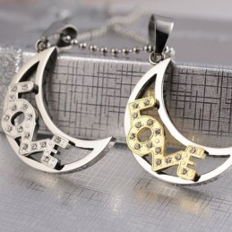 Colliers Et Pendentifs En Titane Love The Moon Sweetheart Lovers