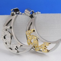 Colliers Et Pendentifs En Titane Love The Moon Sweetheart Lovers
