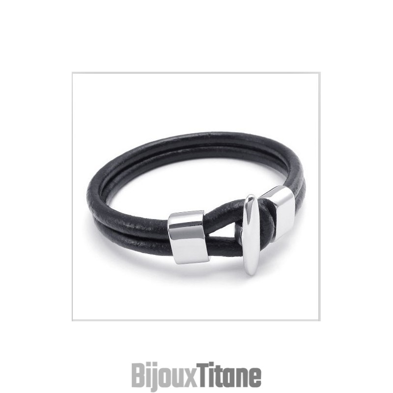 Bracelet En Cuir Titane De Qualité Stable Et Aux Couleurs Délicates Au Design Astucieux