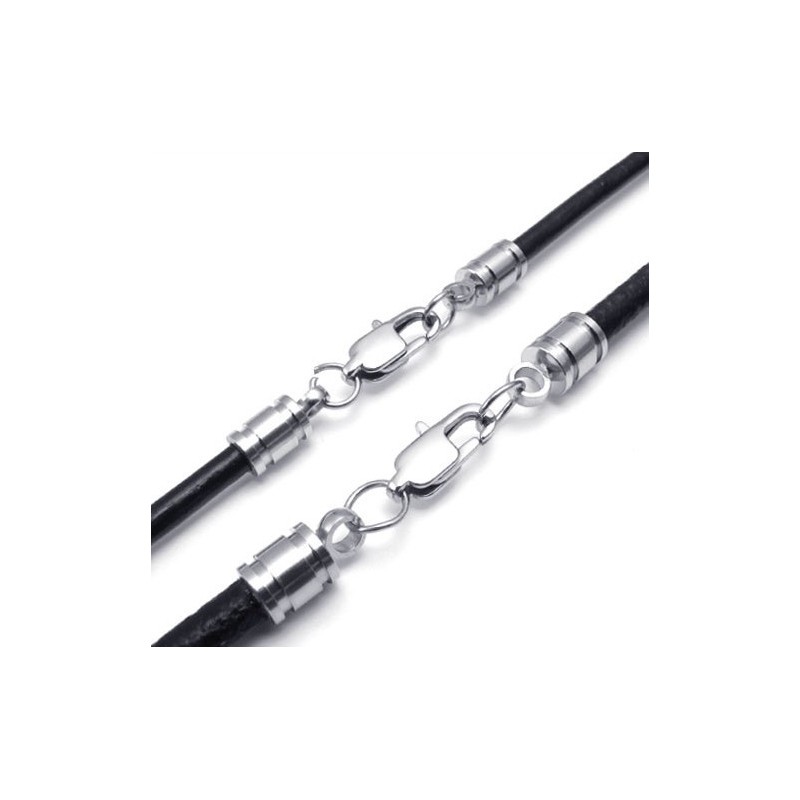 Collier En Cuir Titane D'Excellente Qualité Aux Couleurs Délicates Et Au Design Astucieux Collier En Cuir Titane D'Excellente Qualité Aux Couleurs Délicates Et Au Design Astucieux