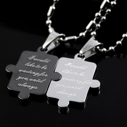 Collier Pendentif En Titane Love You Forever Sweetheart Lovers
