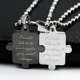 Collier Pendentif En Titane Love You Forever Sweetheart Lovers