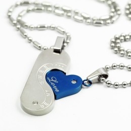 Collier Pendentif En Titane « Be My Sweet Love Sweetheart Lovers »
