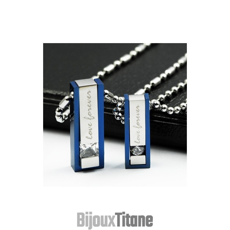 Collier Pendentif En Titane Avec Inscription « Love Forever Sweetheart Lovers » Collier Pendentif En Titane Avec Inscription « Love Forever Sweetheart Lovers »