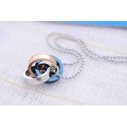 Collier Pendentif En Titane À Cercles Entrelacés, Cadeaux Tendance Pour Vos Amis