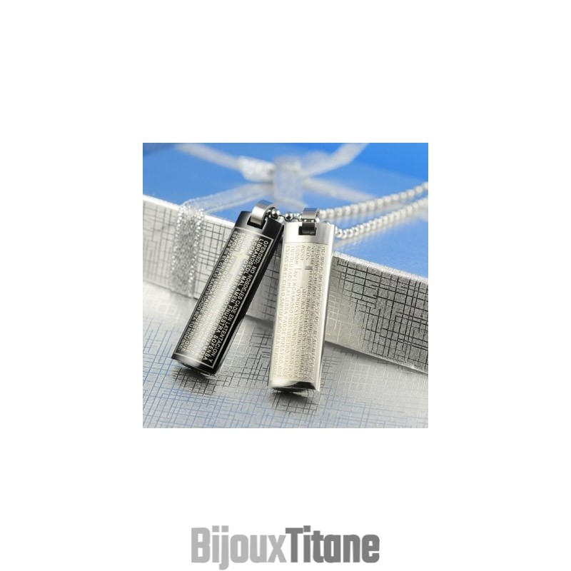 Collier Pendentif En Titane Avec Texte Biblique « Chérie » Et Amoureux Collier Pendentif En Titane Avec Texte Biblique « Chérie » Et Amoureux
