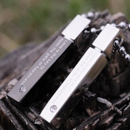Collier Pendentif En Titane Pour Amoureux, Cuboïde Et Raffiné