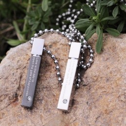 Collier Pendentif En Titane Pour Amoureux, Cuboïde Et Raffiné