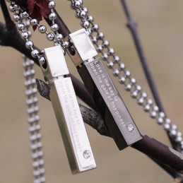 Collier Pendentif En Titane Pour Amoureux, Cuboïde Et Raffiné