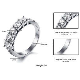 Bague En Titane Pour Femme Avec Strass, Performance Fiable