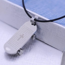 Collier Pendentif Bible De Snowboard En Titane, Cadeau Tendance
