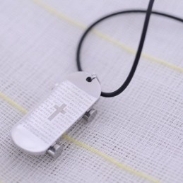 Collier Pendentif Bible De Snowboard En Titane, Cadeau Tendance