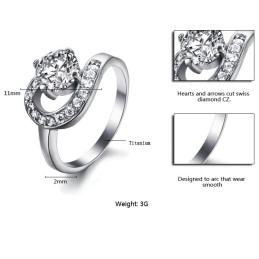 Bague En Titane Pour Femme De Haute Qualité Avec Strass