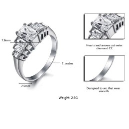 Bague En Titane Pour Femme De Qualité Stable Avec Strass