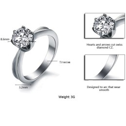La Reine De La Bague Féminine En Titane Avec Strass